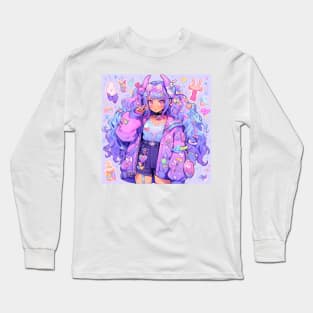 Maximum Effort to be Fancy - Psychedelic Manga Girl Long Sleeve T-Shirt